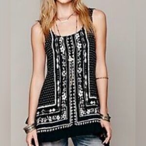 Free People trapeze print tunic top small